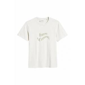 NEW FRAME waved logo tee in ecru